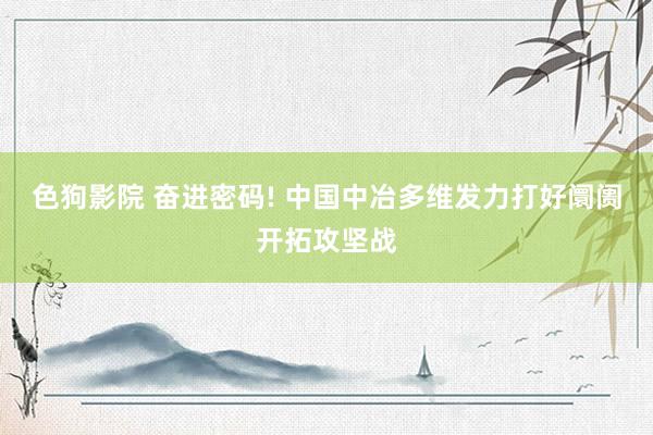 色狗影院 奋进密码! 中国中冶多维发力打好阛阓开拓攻坚战