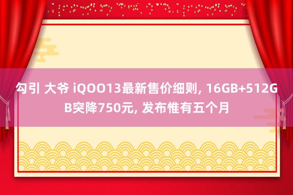 勾引 大爷 iQOO13最新售价细则, 16GB+512GB突降750元, 发布惟有五个月